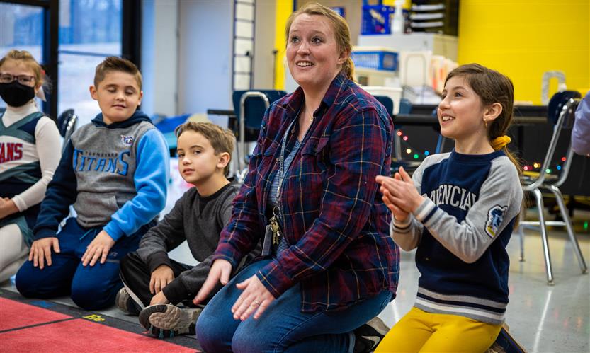Students in a music class
